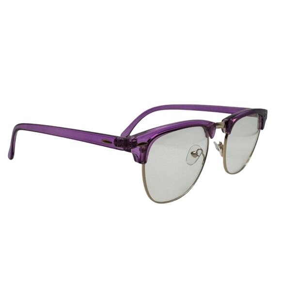 6039 | Purple Clear Lens Browline Glasses - Picture 2 of 5